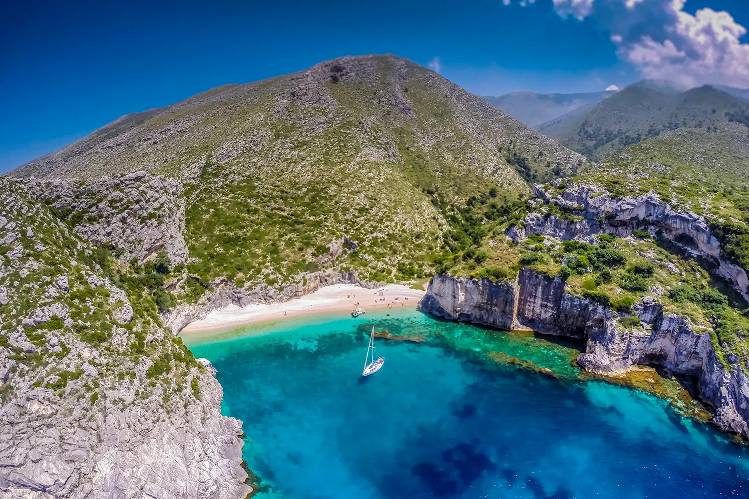 Grama Bay in Karaburun-Sazan National Marine Park, Albania