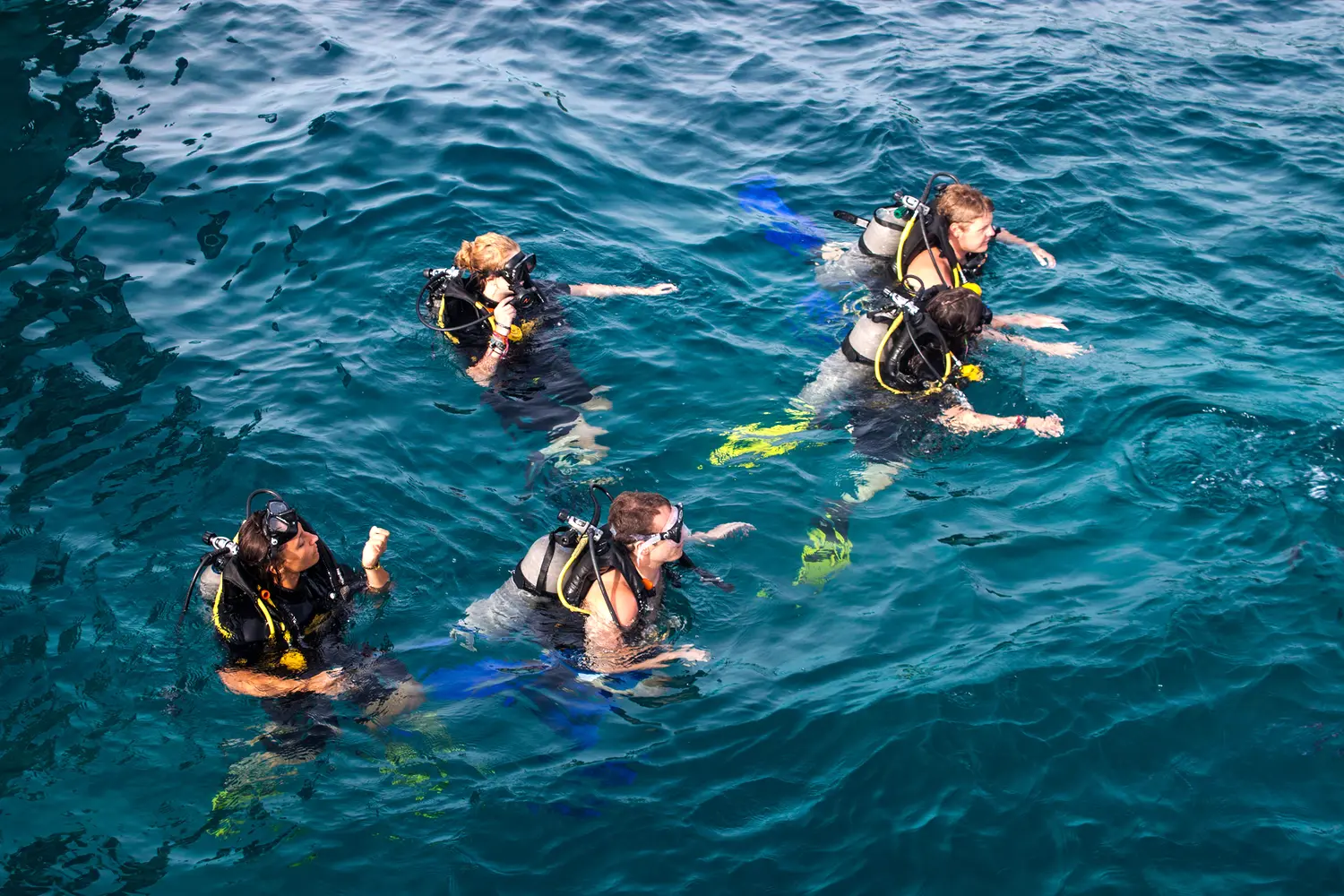 Scuba divers in Koh Tao, Thailand