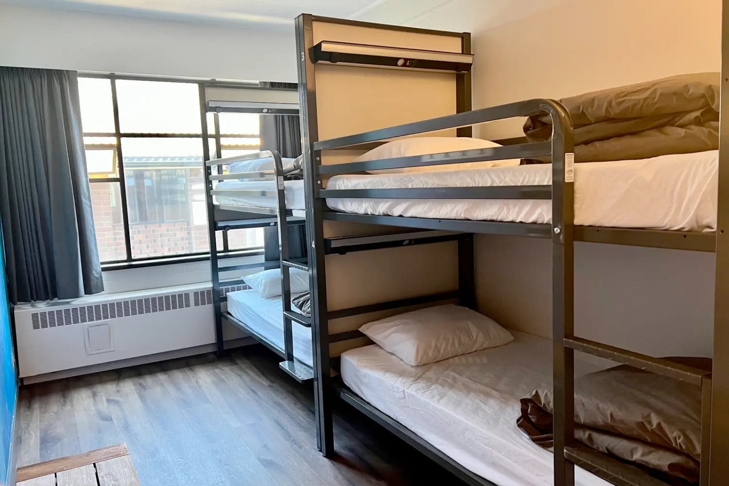 Dorm room at the HI Vancouver Downtown Hostel in Vancouver, Canada