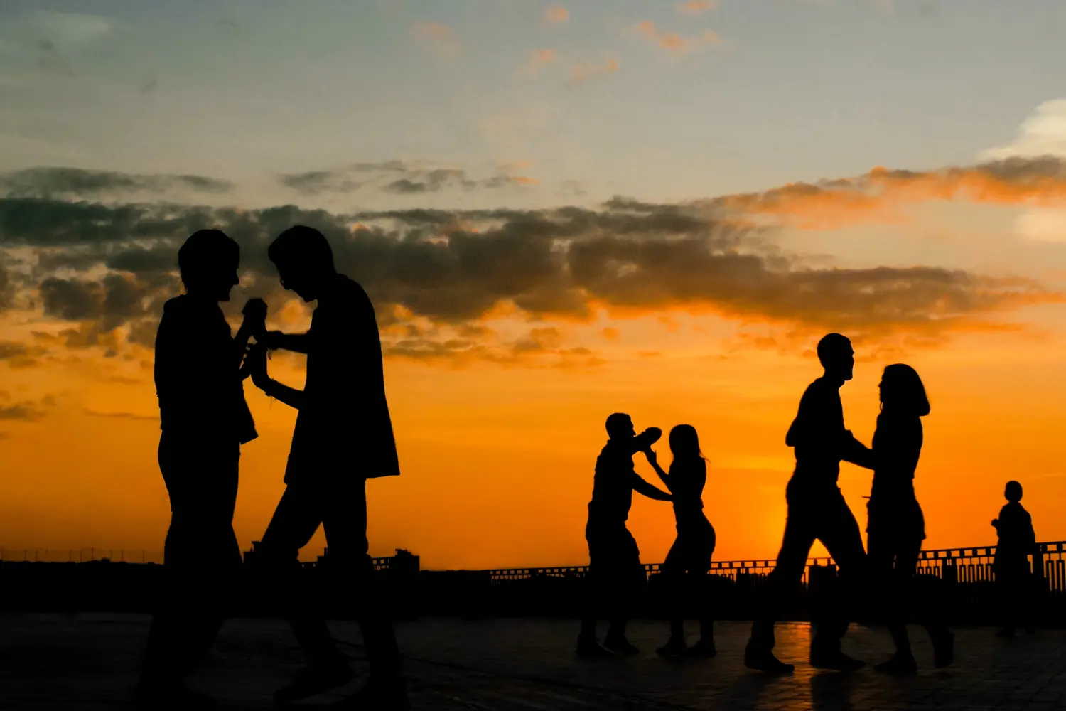 Group of people learning how to dance salsa in Puerto Rico