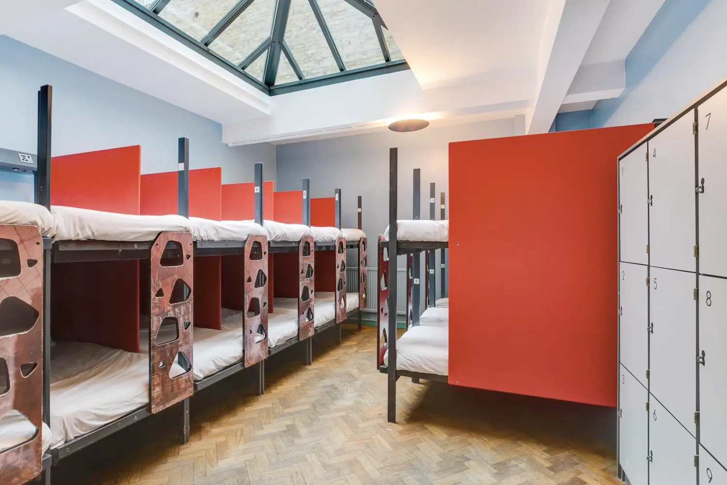 Dorm room at the Clink261 hostel in London
