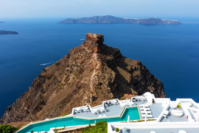 Skaros Rock in Santorini, Greece