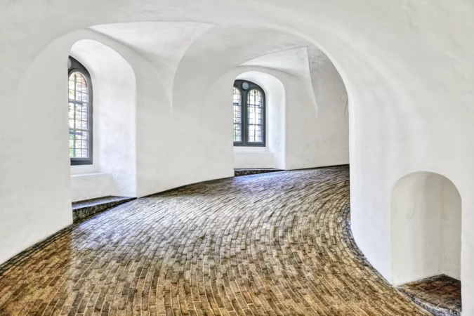 Interior of the Round Tower in Copenhagen, Denmark