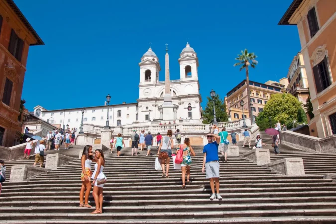 The Spanish Steps, seen from Piazza di Spagna in Rome, Italy