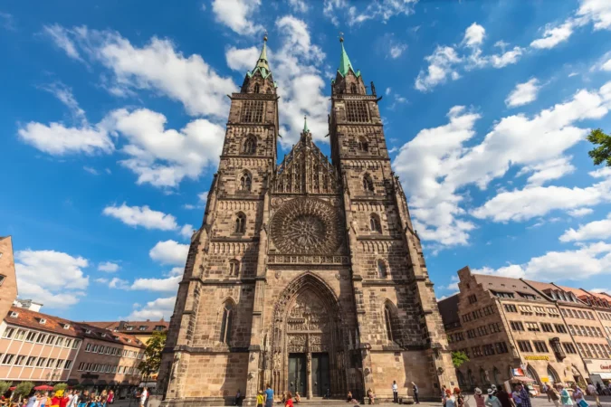 The St. Lawrence Church (Lorenzkirche) in the old town of Nuremberg, Bavaria, Germany
