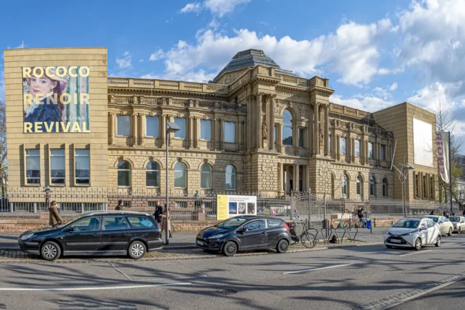 View of the Stadel Museum Staedelsches Kunstinstitut und Staedtische Galerie located in Frankfurt, Germany.