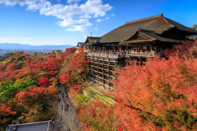 Kiyomizu-dera temple in autumn season, Kyoto, Japan