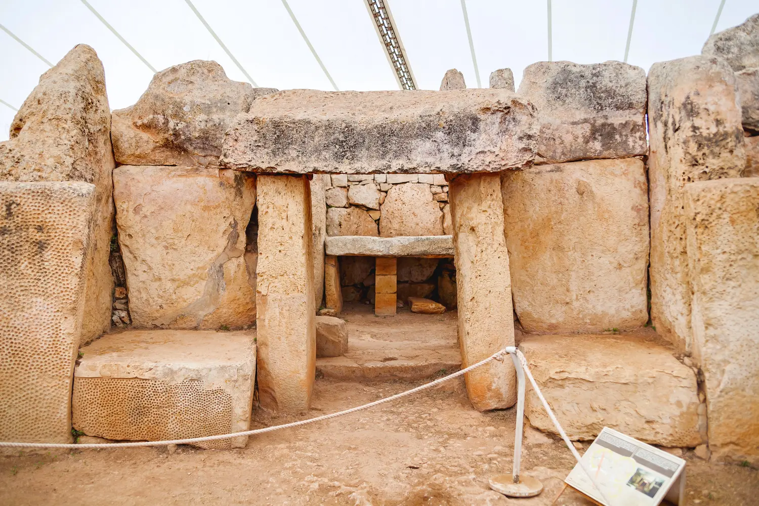 Mnajdra Temple within Hagar Qim megalithic complex in Malta.