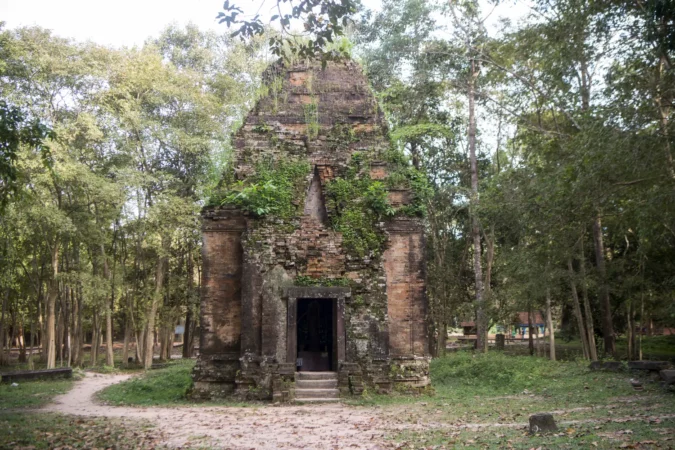 Khmer ruins of the Sambor Prei Kuk Ruins north of the city of Kampong Thom of Cambodia