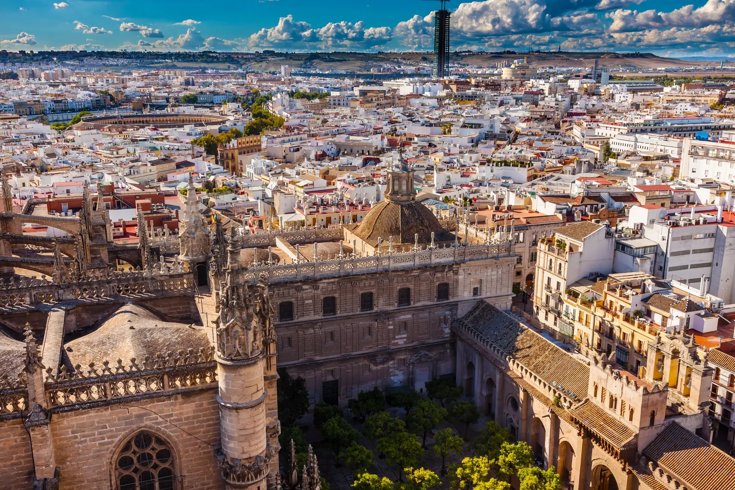 City view from Giralda Tower at the Seville Cathedral