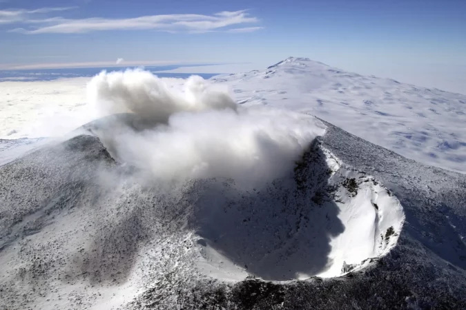 Mount Erebus in Antarctica