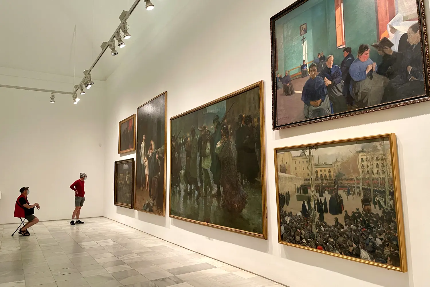 Visitors at the Reina Sofia museum in Madrid, Spain