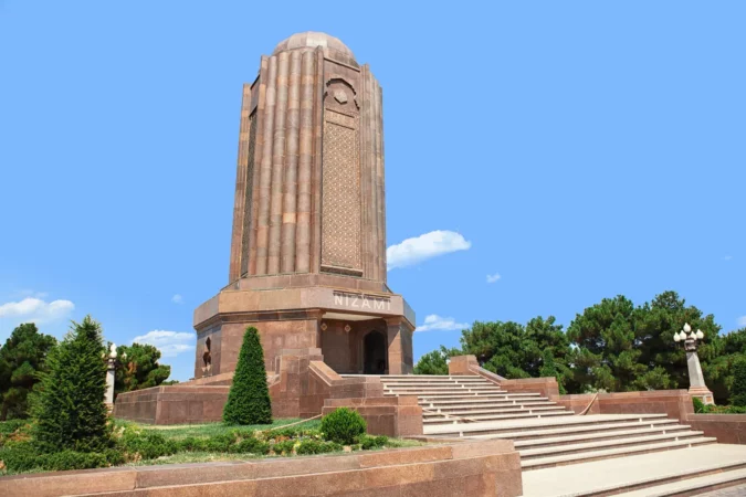 Nizami Gencevi Meqberesi mausoleum in Gyanja, Azerbaijan