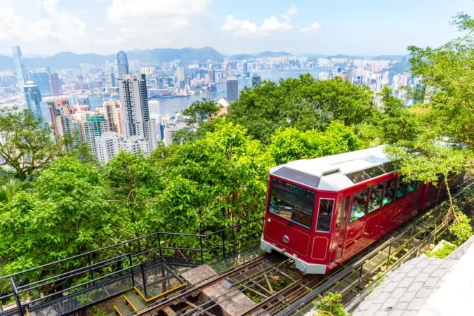 Victoria peak tram in Hong Kong