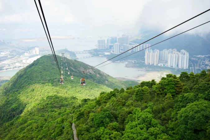 Ngong Ping 360 cable car system in Hong Kong