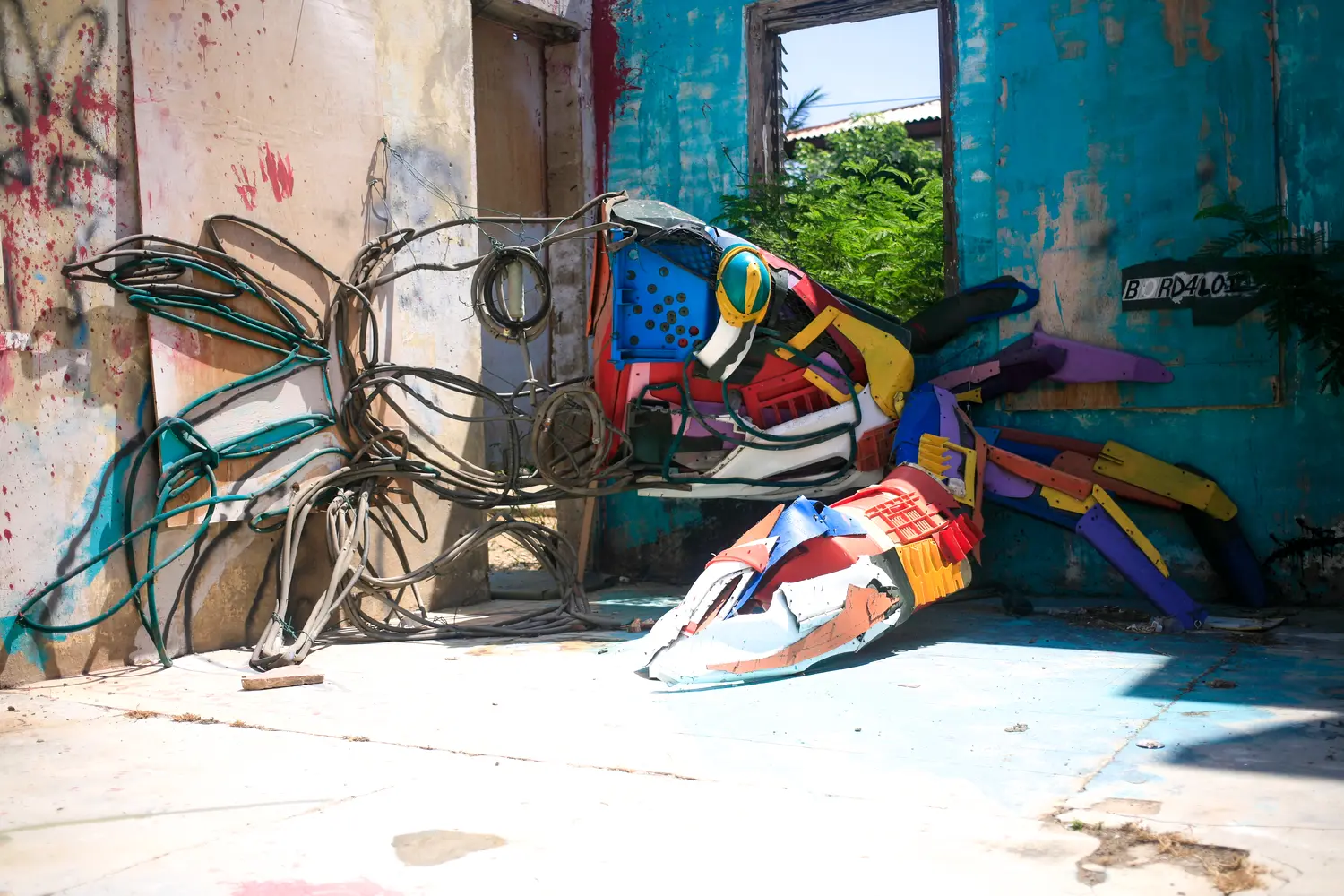 Crab installation in San Nicolas, Aruba