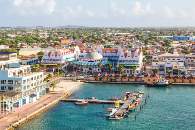Aerial view of Oranjestad, Aruba