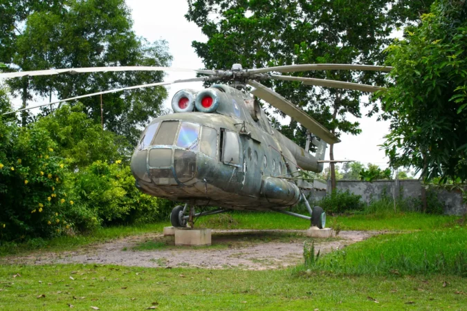 Helicopter at the War Museum Cambodia in Siem Reap