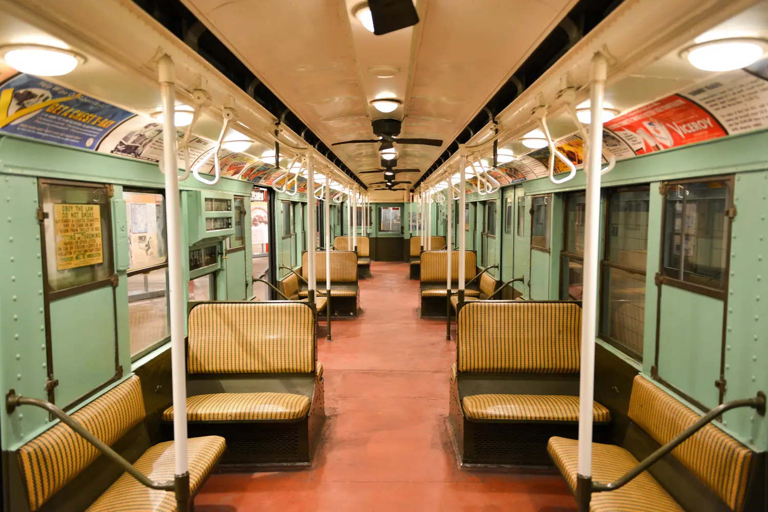 Vintage train at the New York Transit Museum in NYC