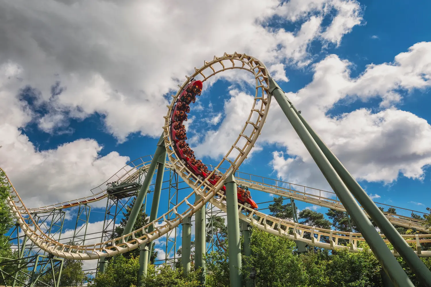 The roller coaster The Python in the amusement park Efteling