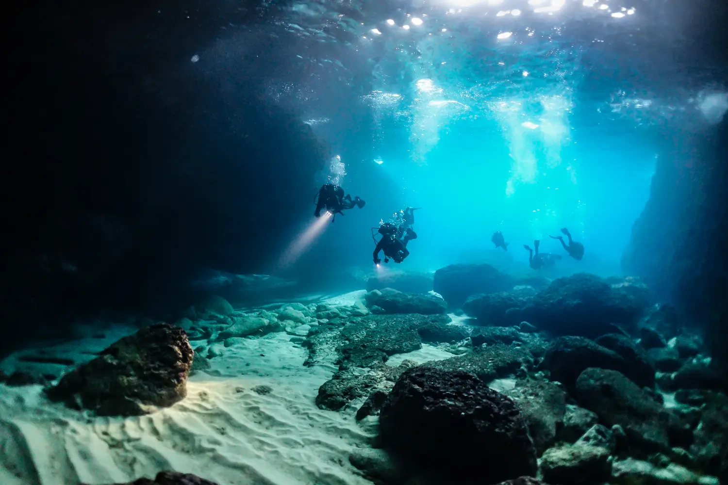 Scuba divers in Malta