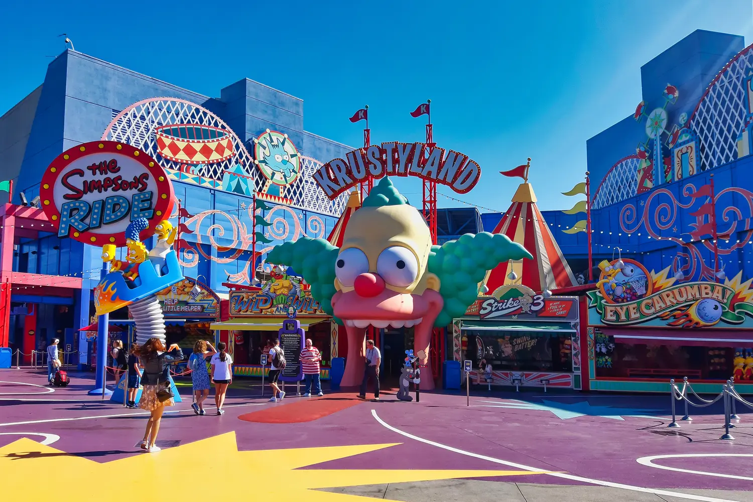 Krusty Land at the Simpsons area of the Universal Studios Hollywood in LA
