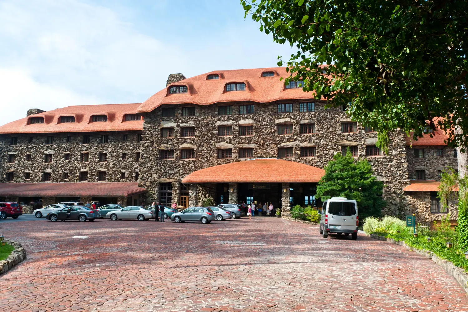 The Omni Grove Park Inn is a old historic resort hotel in Asheville