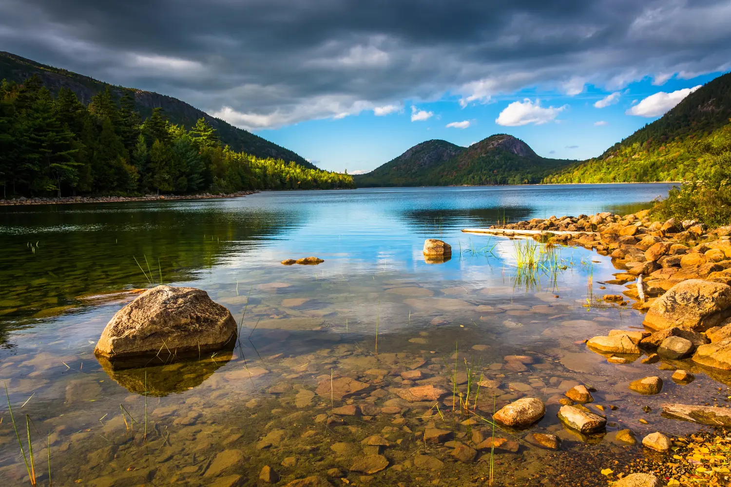 Jordan Pond and view of the Bubbles in Acadia National Park, Maine