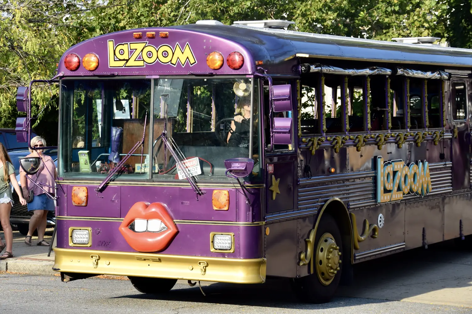 The purble bus LaZoom Tours in Asheville