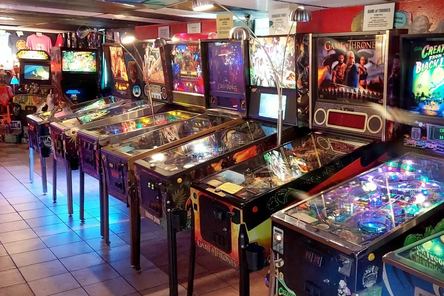 Pinball machines at the Asheville Pinball Museum