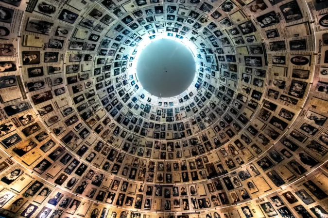The Hall of Names in the Yad Vashem Holocaust Memorial Site in Jerusalem, Israel