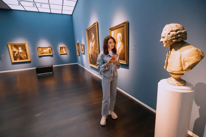 Art exhibition in Wallraf Richartz museum in Cologne, Germany