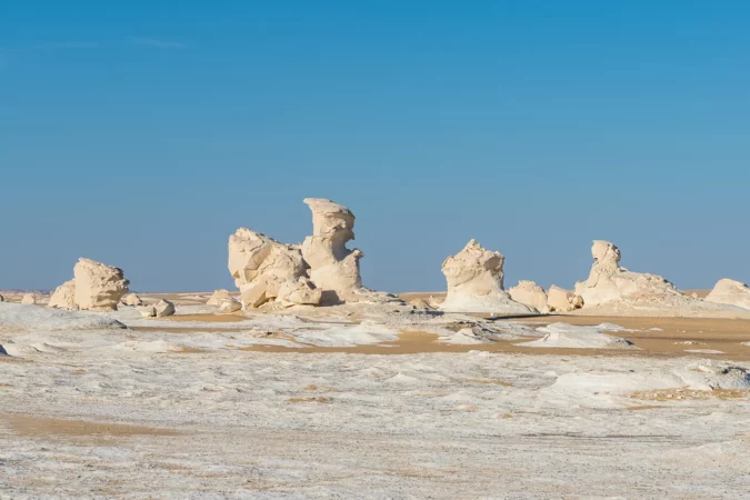 Surface White Desert National Park in Egypt