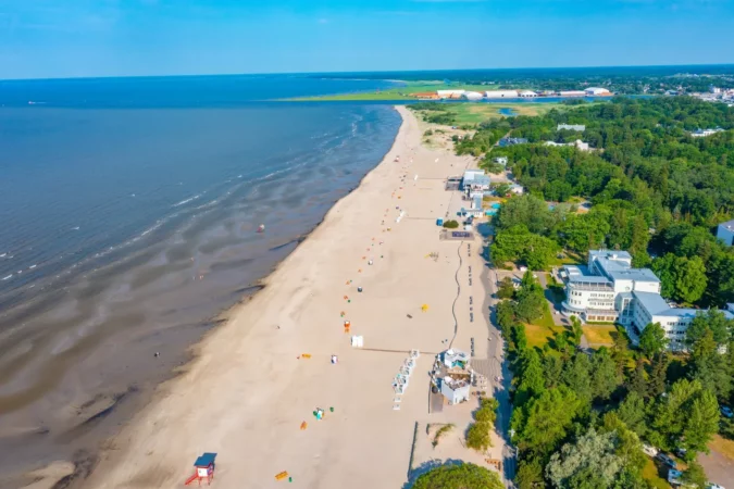 Panorama view of a beach in Parnu, Estonia