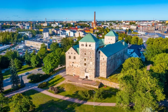 View of Turku castle in Finland.