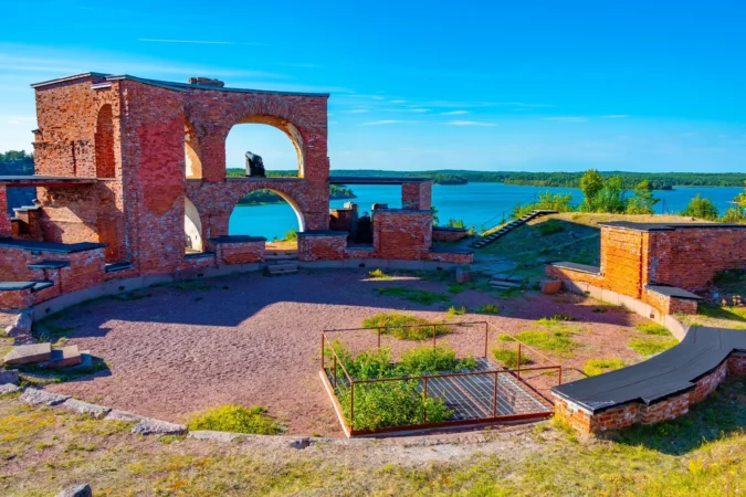 Notvikstornet tower at Bomarsund fortress at Aland islands in Finland.