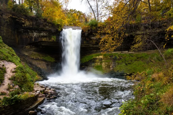 Minnehaha Falls at Minnehaha Regional Park in Minnesota