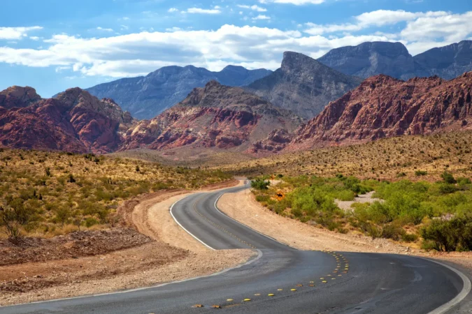 Road in Red Rock Canyon in United States