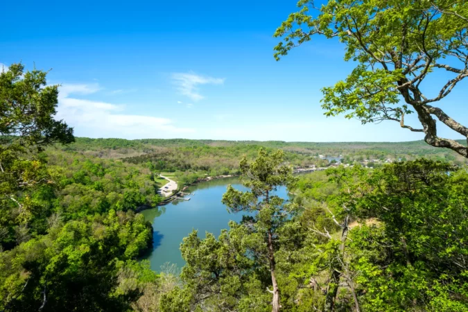 Overhead lookout viewpoint of Lake of the Ozarks, Missouri