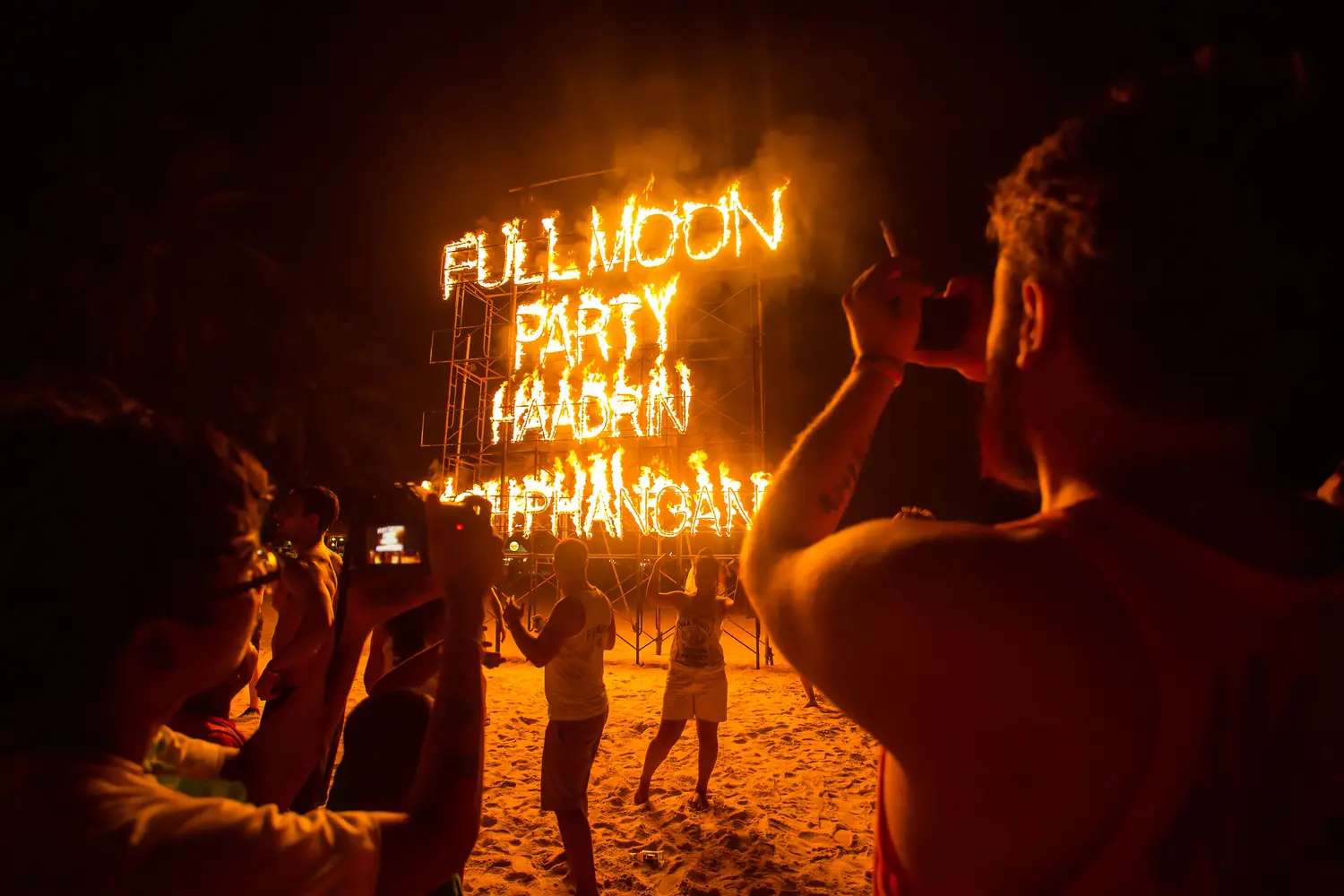 Full Moon Party sign on Haad Rin Beach in Koh Phangan