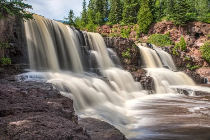 Middle Falls at Gooseberry Falls State Park in Minnesota