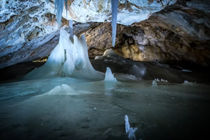 Dobsinska ice cave in Slovakia