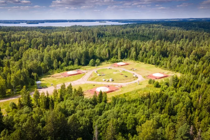 Aerial Cold War museum made in Plosktynes abandoned missile base near Plateliai lake
