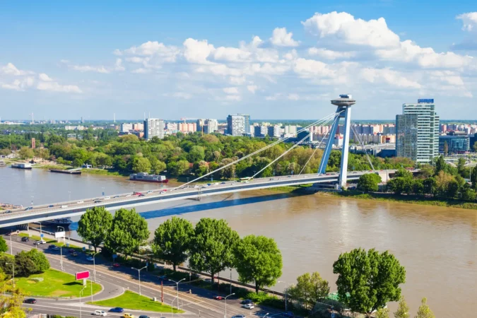 Most SNP bridge in Bratislava, Slovakia