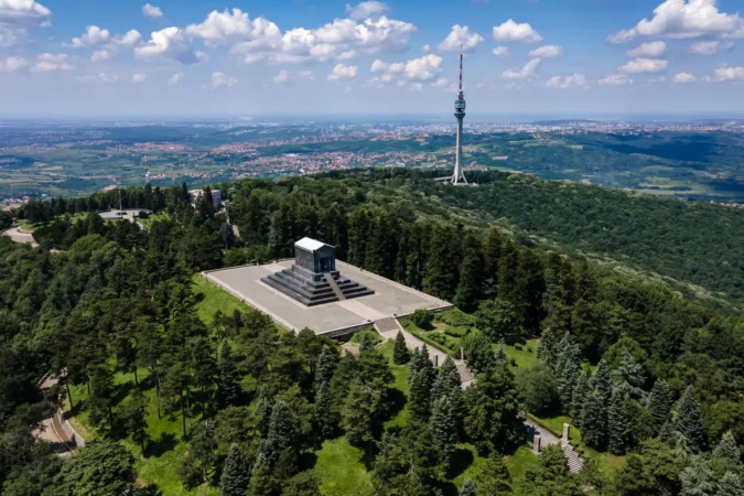 Monument to the unknown hero at Avala mountain in Belgrade Serbia