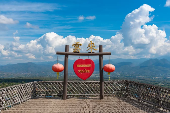 Chinese village at Yun lai view point at Mae Hong son, Thailand
