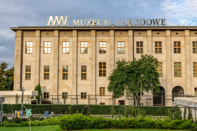 Facade of National Museum in Warsaw, Poland