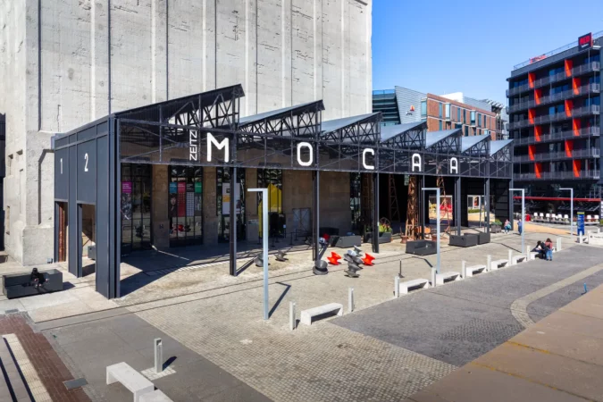 Main Entrance of the Zeitz Museum of Contemporary Art Africa building in Cape Town, South Africa