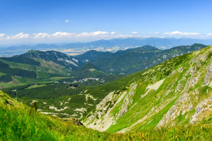 Mountain landscape on a hiking trail in the Low Tatras, Slovakia