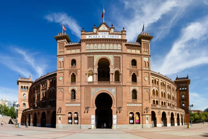 Las Ventas Bullring, a Moorish style building situated in the Guindalera quarter in Madrid, Spain.